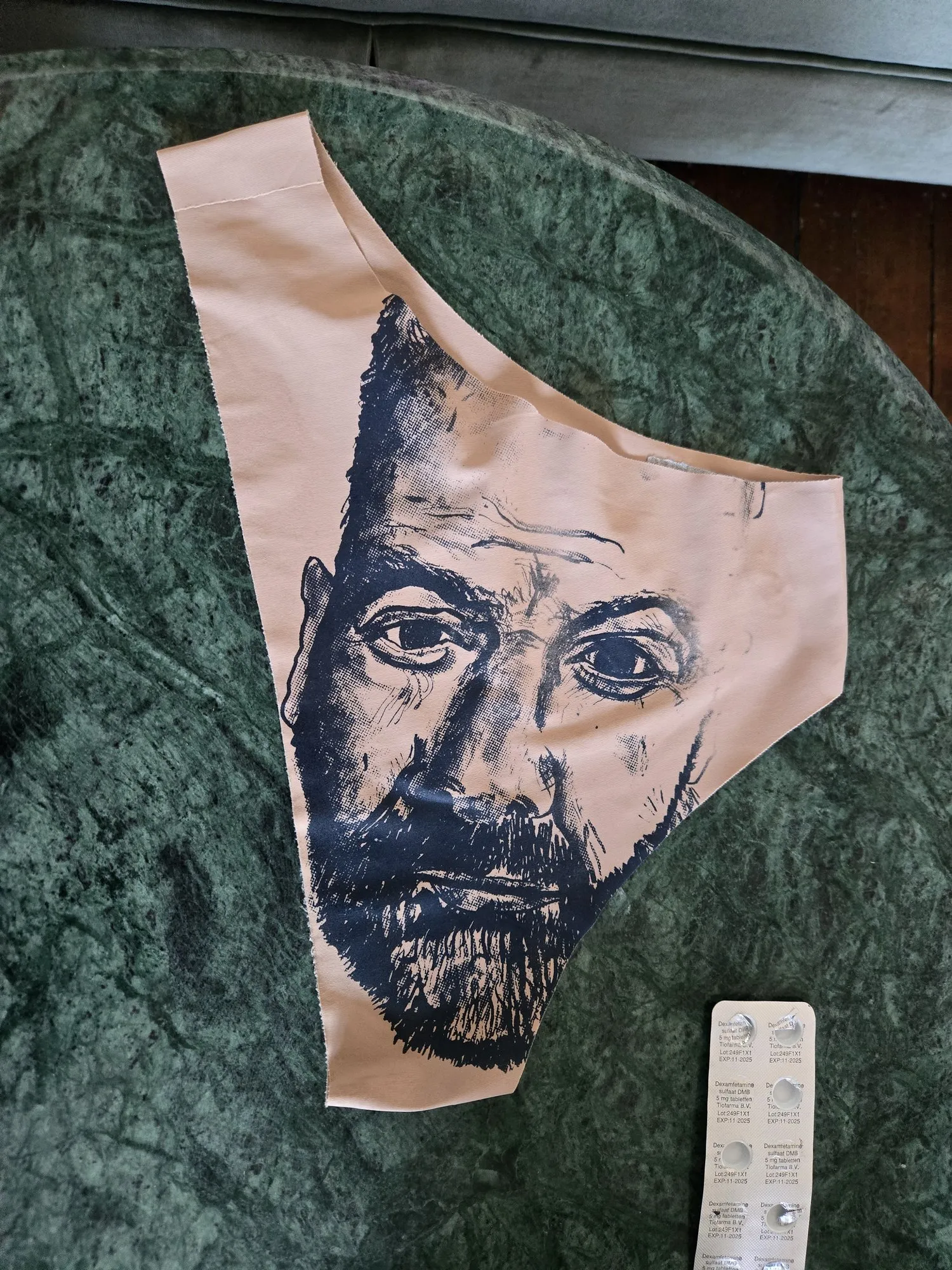 Portrait printed on fabric