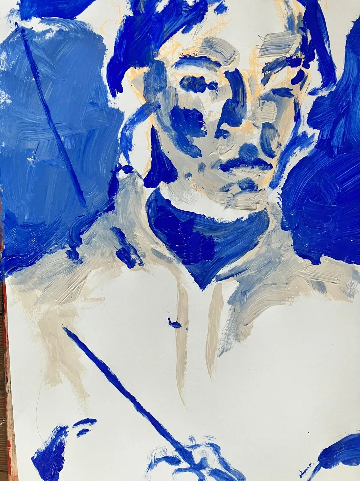 Double portrait in blue and white