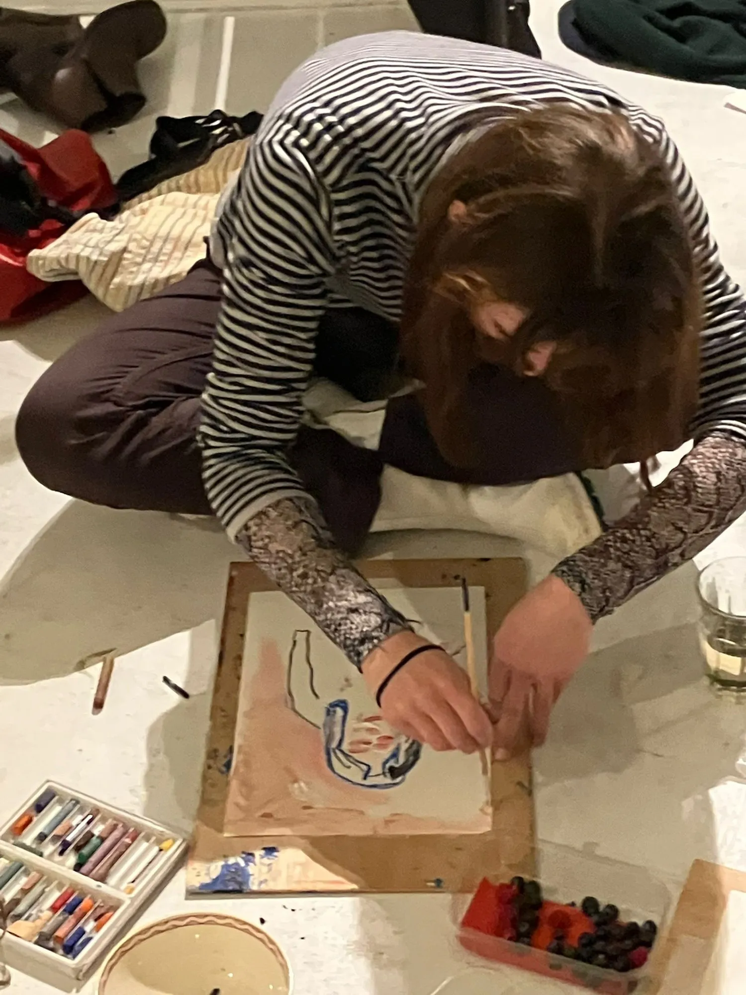A participant drawing, seen from above