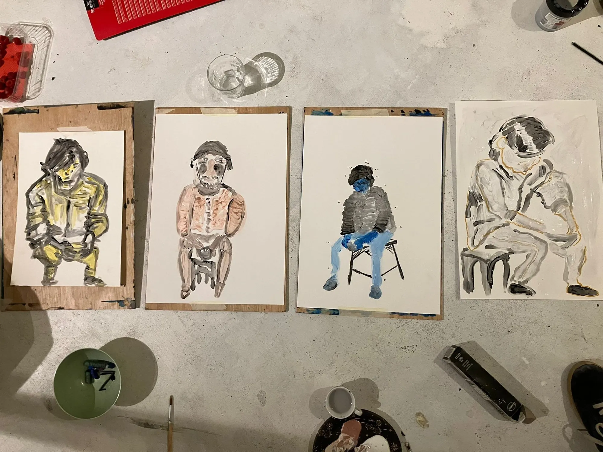 Four studies on the work table