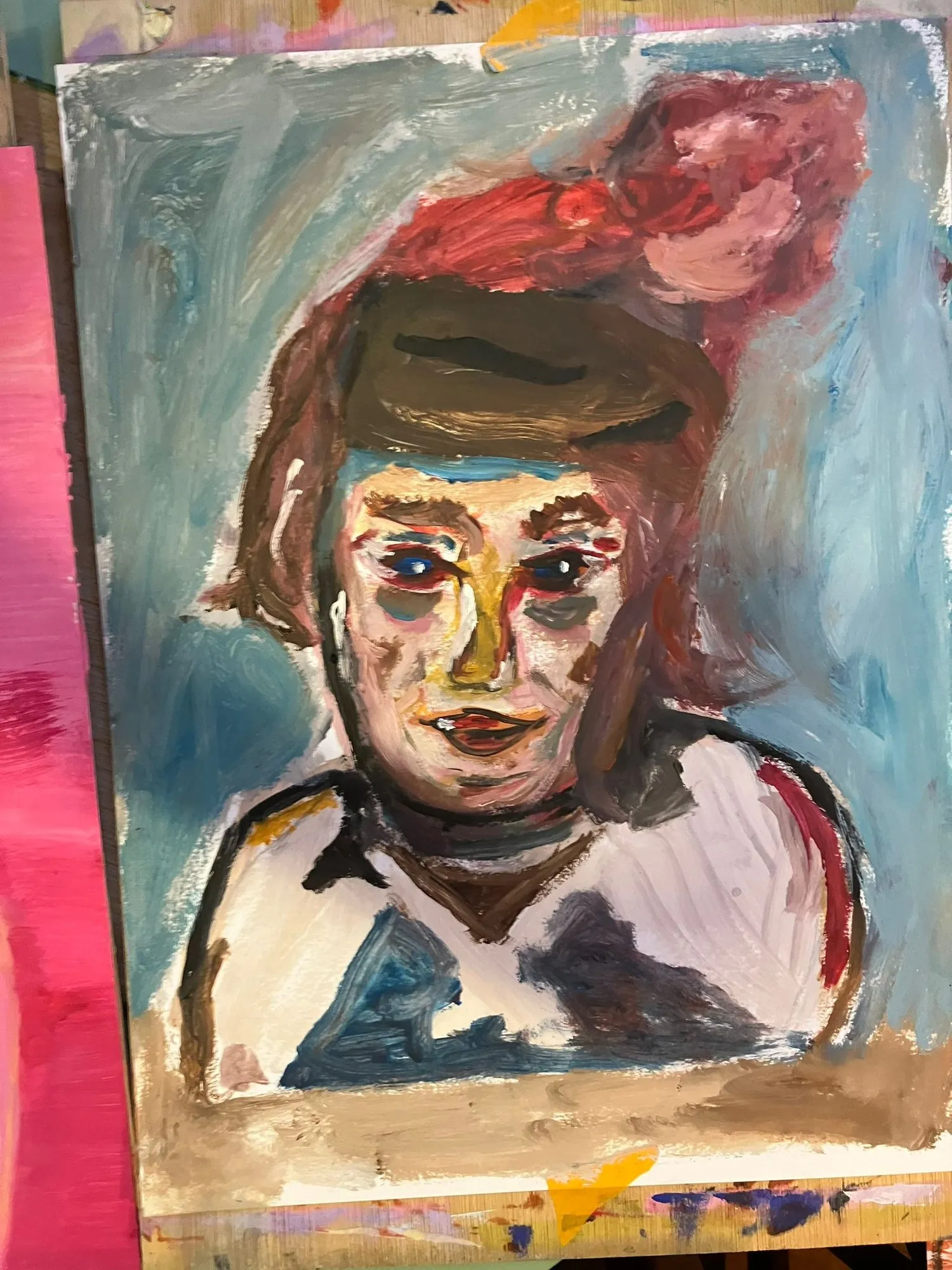 Portrait with a red hat